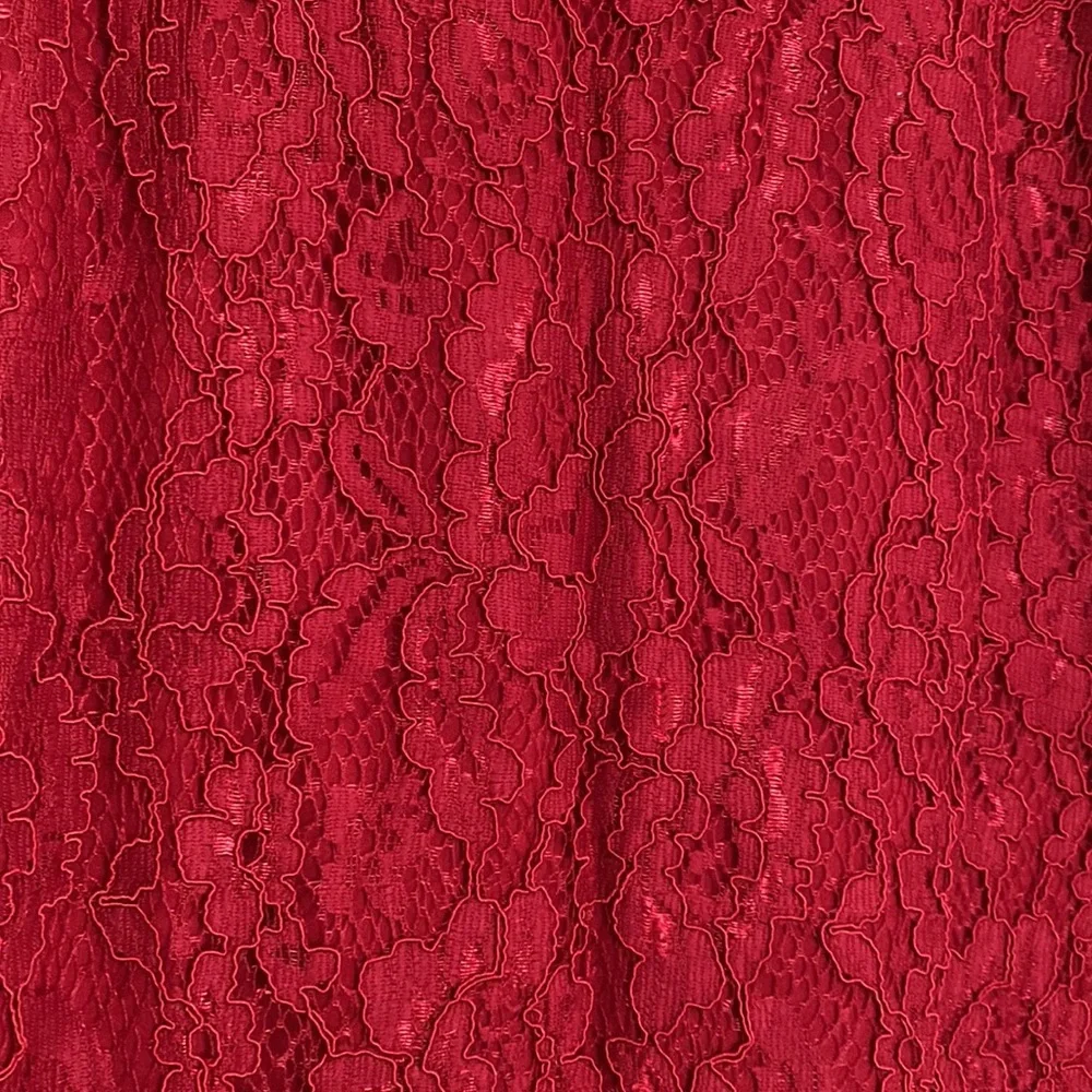 Sweet Modesty women’s red lace pencil skirt - Picture 4 of 6